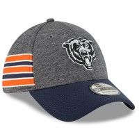 Men's Chicago Bears New Era Heather Gray/Navy 2018 NFL Sideline Home Graphite 39THIRTY Flex Hat 3058330